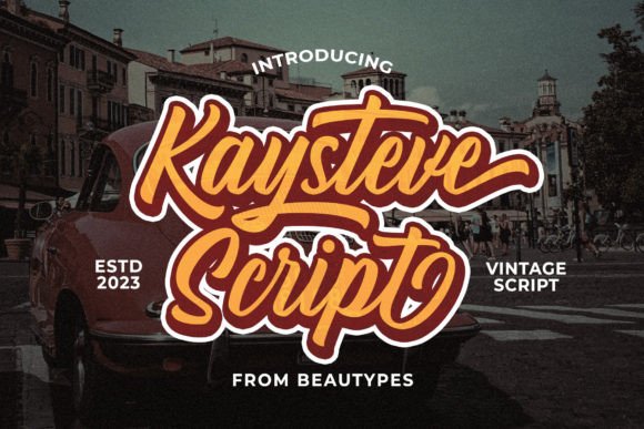 Kaysteve Script Typeface for Vintage Branding