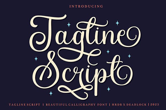 Tagline Script Typeface for Editorial Design
